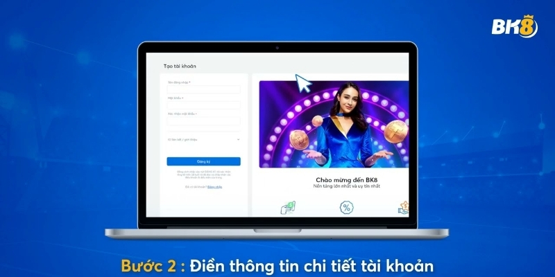 Những thao tác đăng ký BK8 trên máy tính (Laptop/PC)